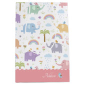 Blauw pastaarpatroon voor kleine meisjes medium cadeauzakje (Voorkant)