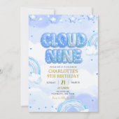 Blauw Pastel Cloud Nine Verjaardag Kaart (Voorkant)