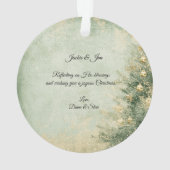 Blauw Pastel Engel Christelijk Kerstmis Ornament (achterkant)