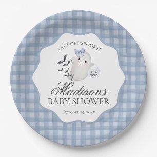 Blauw Pastel Lieve Boo Geest Baby Shower Dessert Papieren Bordje