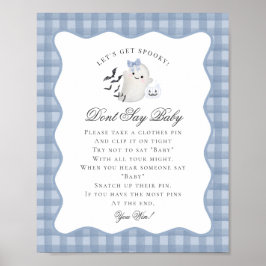 Blauw Pastel Little Boo Geest Niet Zeggen Baby Spe Poster
