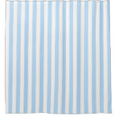 Blauw Pastel Strepen Patroon Nautisch Modern  Douchegordijn (Voorkant)