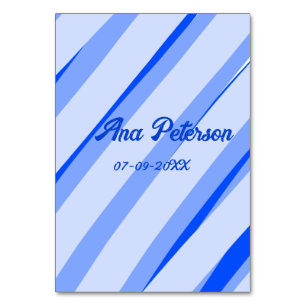 Blauw pastel voeg naam toe datum boho retro lijnen kaart
