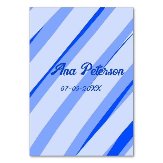 Blauw pastel voeg naam toe datum boho retro lijnen kaart (Voorkant)