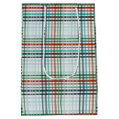 Blauw pastelkleurig ruitpatroon medium cadeauzakje (Achterkant)