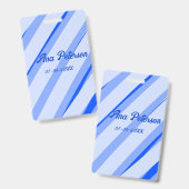 Blauw pastelkleurig voeg naam datum boho retro lij badge (Voor- en achterkant)