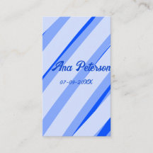 Blauw pastelkleurige naam datum boho retro lijnen 