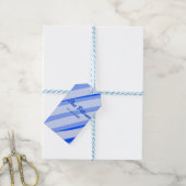 Blauw pastelkleurige voeg naam datum boho retro li cadeaulabel (Met Touw)