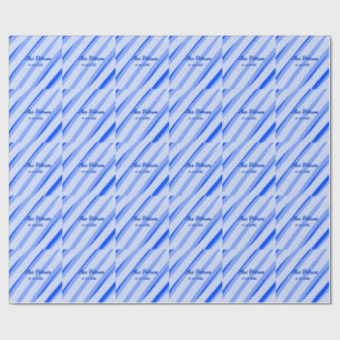 Blauw pastelkleurige voeg naam datum boho retro li cadeaupapier