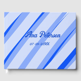 Blauw pastelkleurige voeg naam datum boho retro li gastenboek