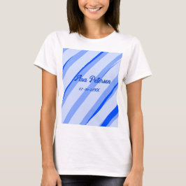 Blauw pastelkleurige voeg naam datum boho retro li t-shirt