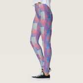  blauw patchpatroon leggings (Links)