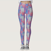  blauw patchpatroon leggings (Voorkant)