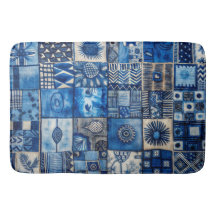Blauw patchwork