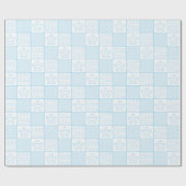 Blauw patchwork cadeaupapier (Vlak)