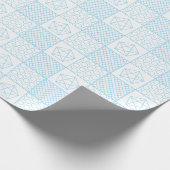 Blauw patchwork cadeaupapier (Hoek)