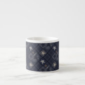 Blauw patchwork espresso kop (Voorkant)
