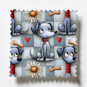 Blauw Patchwork Hond Patroon Huisdier Verzorger Schort