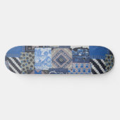 Blauw Patchwork Skatebord Dek Persoonlijk Skateboard (Horizontaal)