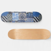 Blauw Patchwork Skatebord Dek Persoonlijk Skateboard (Horizontaal)