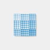Blauw patchworkpatroon post-it® notes (Voorkant)