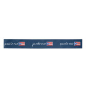 Blauw patriottisch lint met Puerto Ricaanse vlag (Voorkant)