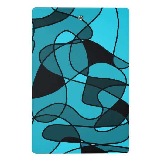 blauw Patroon 3 Ring Multomap Mini Klembord (Achterkant)