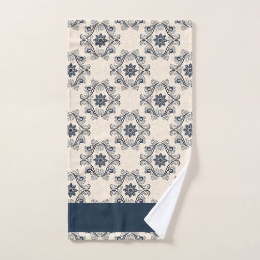 Blauw  patroon bad handdoek (Handdoek)