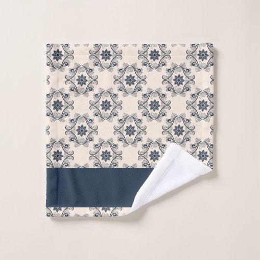 Blauw patroon bad handdoek (Wasdoekje)