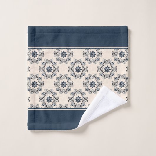 Blauw  patroon badhanddoekset bad handdoek (Wasdoekje)