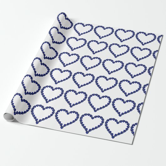 Blauw patroon cadeaupapier (Uitgerold)