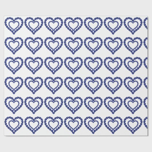 Blauw patroon cadeaupapier (Vlak)