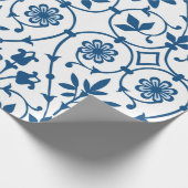 blauw patroon cadeaupapier (Hoek)