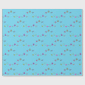 Blauw patroon cadeaupapier (Vlak)