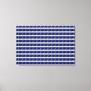 Blauw patroon canvas afdruk