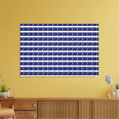 Blauw patroon canvas afdruk (Insitu (Woonkamer))