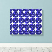 Blauw patroon canvas afdruk (Insitu (Houten vloer))