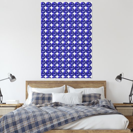 Blauw patroon canvas afdruk (Insitu (Slaapkamer))