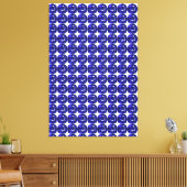 Blauw patroon canvas afdruk (Insitu (Woonkamer))