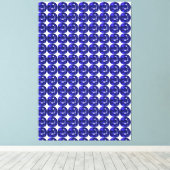 Blauw patroon canvas afdruk (Insitu (Houten vloer))