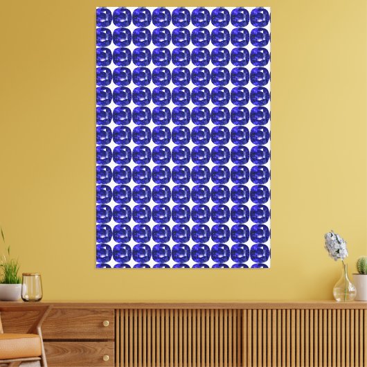 Blauw patroon canvas afdruk (Insitu (Woonkamer))