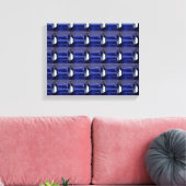 Blauw patroon canvas afdruk (Insitu (Woonkamer))