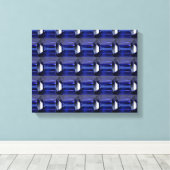 Blauw patroon canvas afdruk (Insitu (Houten vloer))