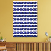 Blauw patroon canvas afdruk (Insitu (Woonkamer))