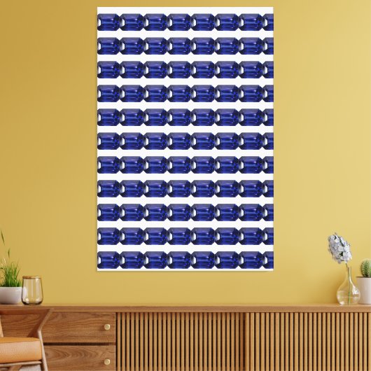 Blauw patroon canvas afdruk (Insitu (Woonkamer))