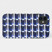 Blauw patroon Case-Mate iPhone case (Achterkant (horizontaal))