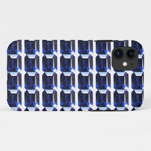 Blauw patroon Case-Mate iPhone case (Achterkant (horizontaal))