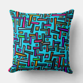 Blauw patroon doodle kussen