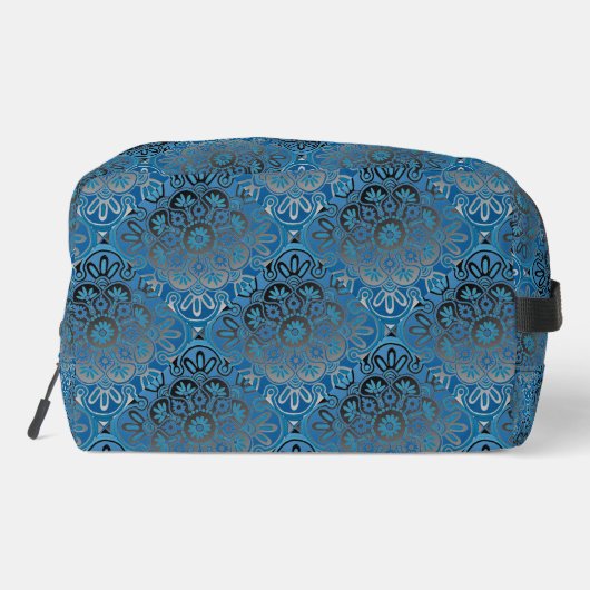 Blauw patroon Dopp Kit Bag Toilettasje (Achterkant)