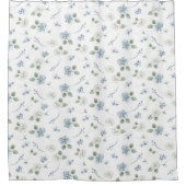 Blauw patroon douchegordijn (Voorkant)